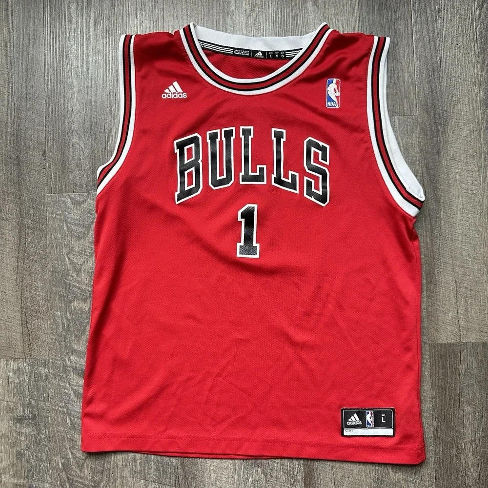 adidas Chicago Bulls Derrick Rose #1 NBA Basketball Jersey Red Size youth Small‎